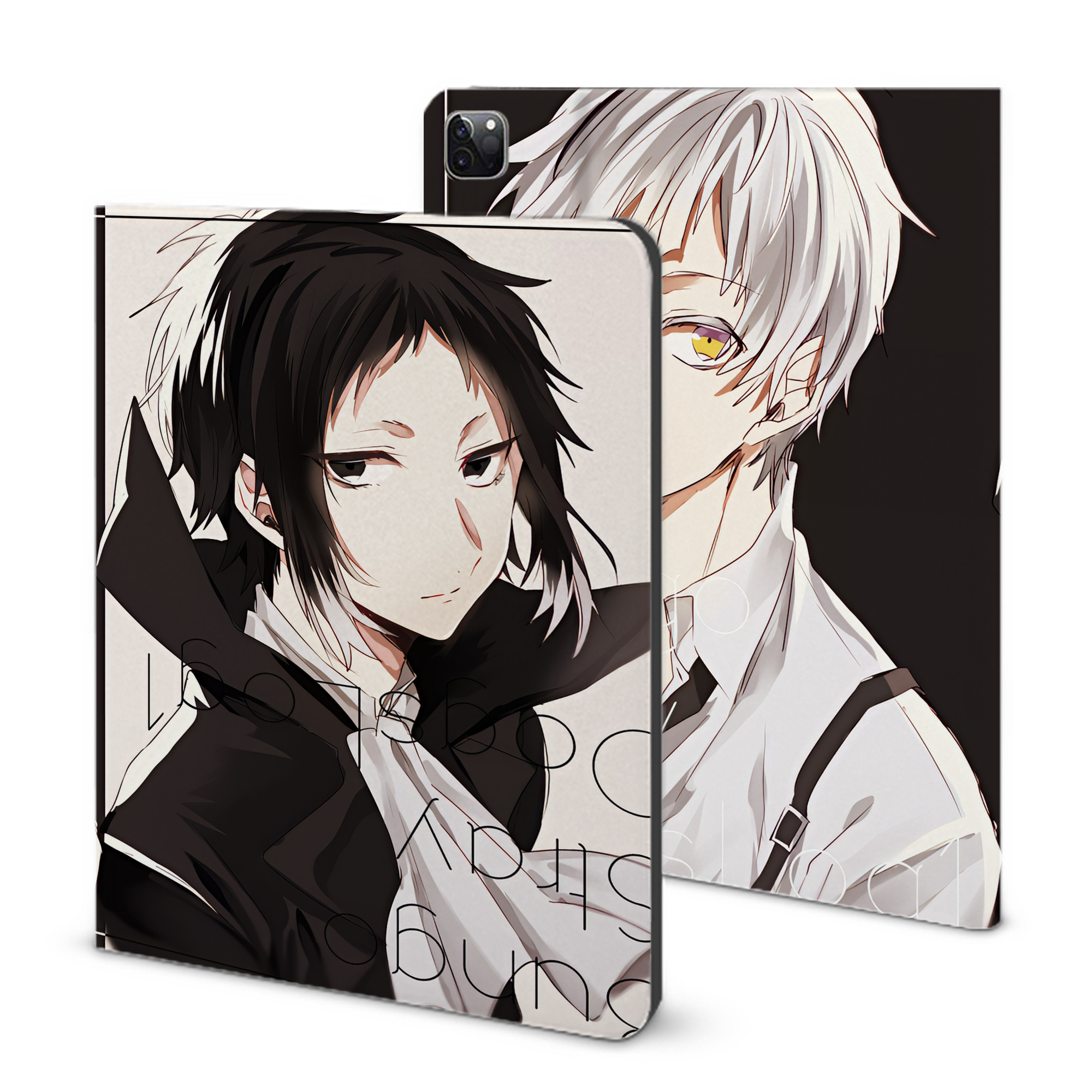 （画像用） 文豪ストレイドッグス Bungo Stray Dogs IPad ケース ブック型 PUレザー TPU 耐衝撃 軽量 薄型 ペン収納なし 全面保護 IPad 各モデル対応